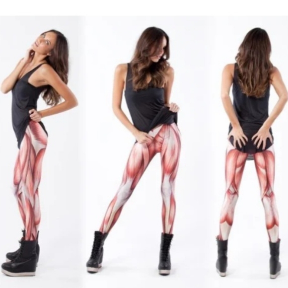 BlackMilk High-Waisted Supershine Muscled Leggings - Picture 2 of 14